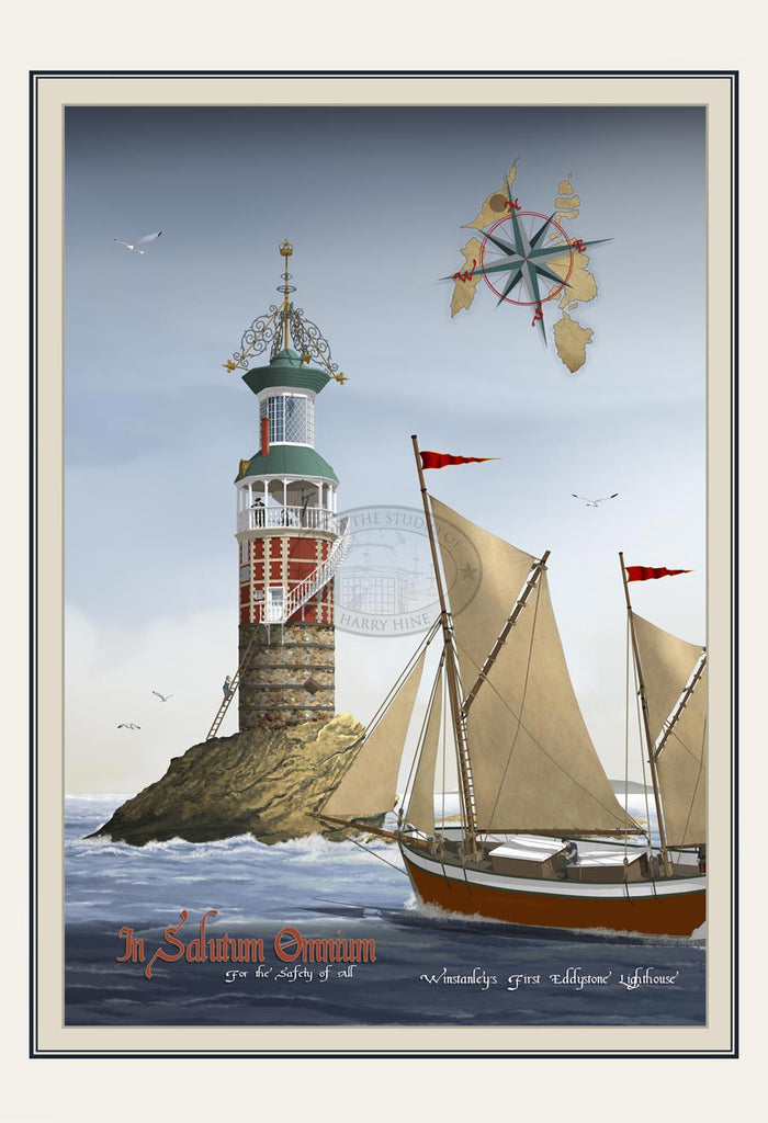 Winstanley's 1st Eddystone Lighthouse Print